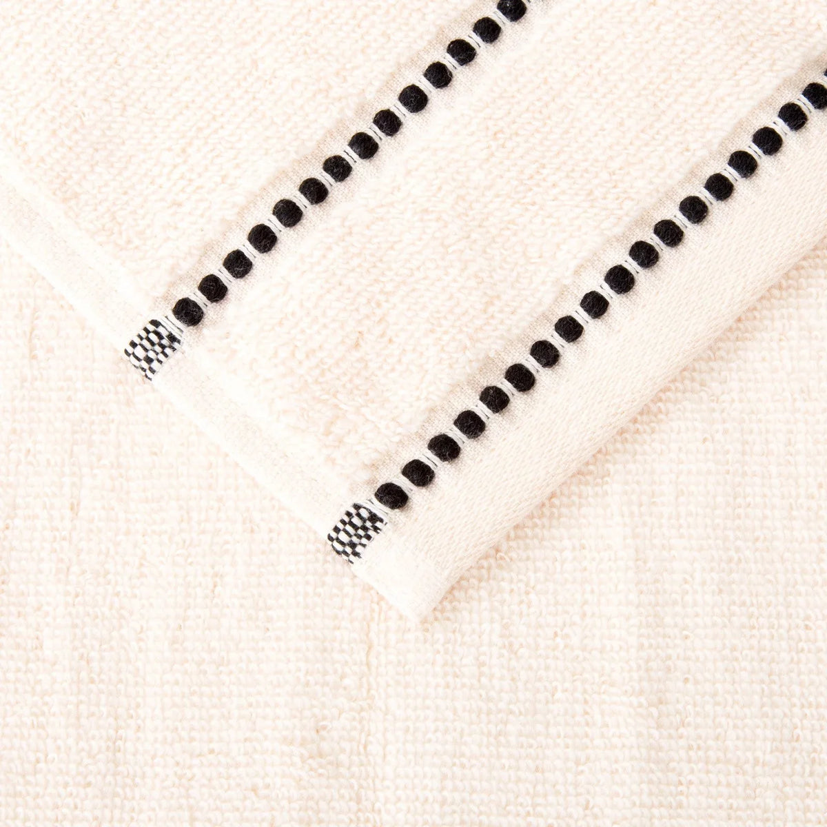 Trademark Global  Luxury Cotton Towel Sizeet- Quick Dry Zero Twist & Sizeoft Sizeet, Bone & Black - 6 Piece