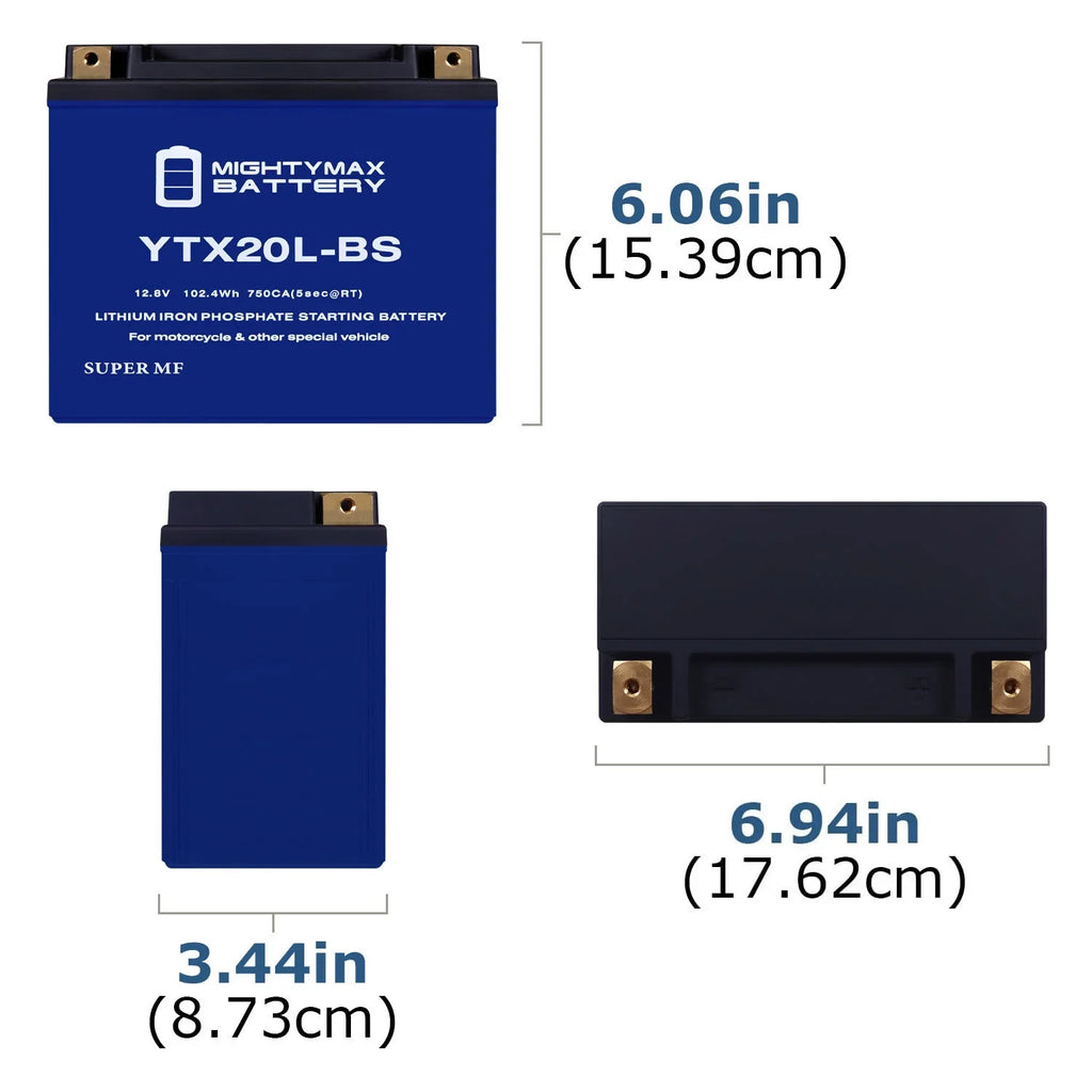 YTX20L-BSize Lithium Replacement Battery compatible with SizeeaDoo All Models GTX 4-TEZ, RXP 94-07