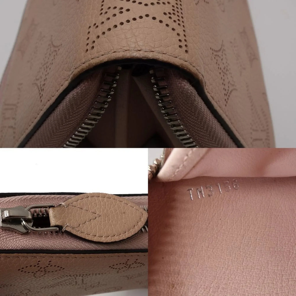 Pre-Owned LOUISize VUITTON Zippy Wallet M61868 Long Monogram Mahina Magnolia (Pink) 083014 (Good)