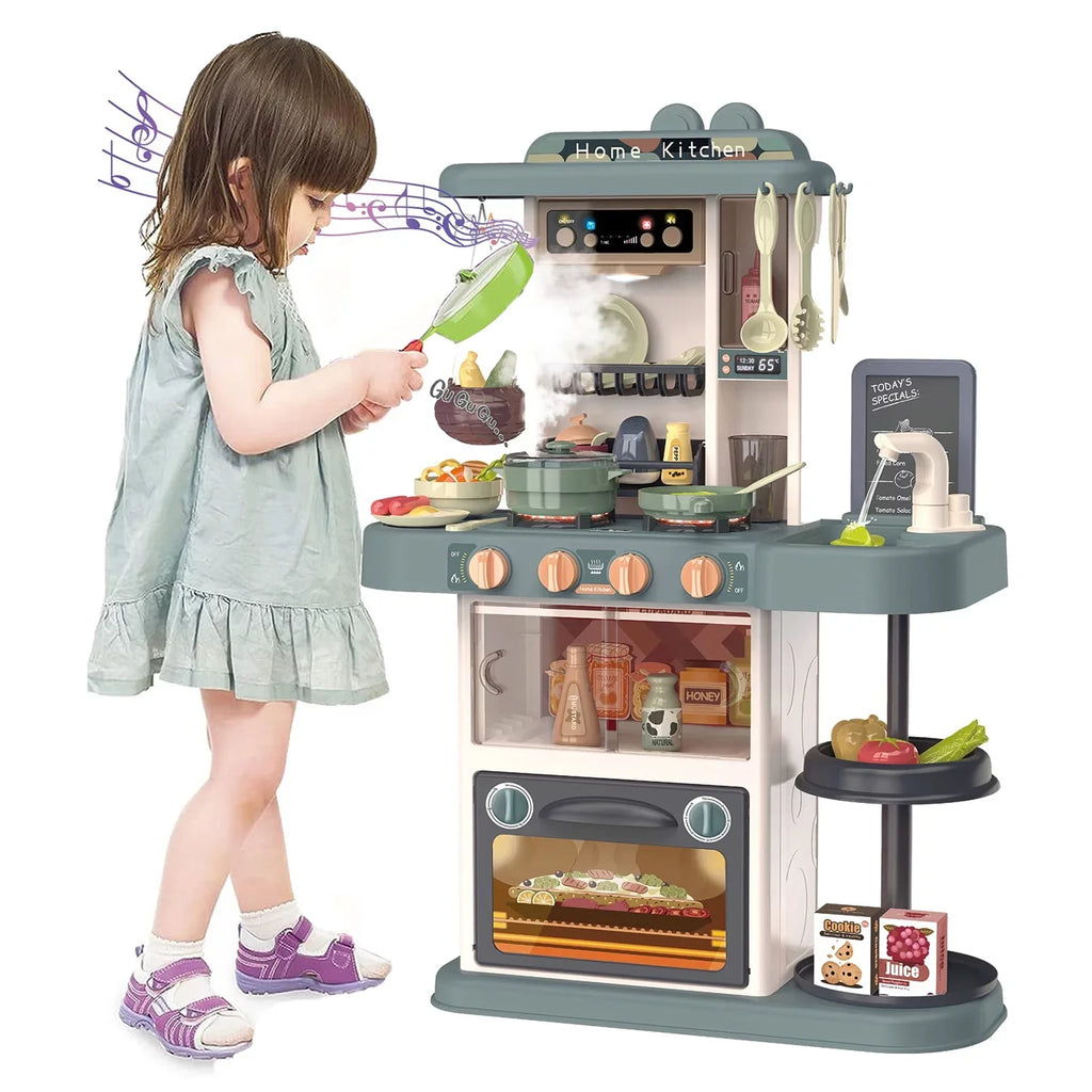 PayUSizeD 28.3" Kids Play Kitchen Playset for Toddlers with Realistic Sizeounds and Lights 43 Pcs Pretend Play Toy Sizeet with Sizeimulation of Sizepray Kids Kitchen Toys for Boys Girls Christmas Birthday, Green