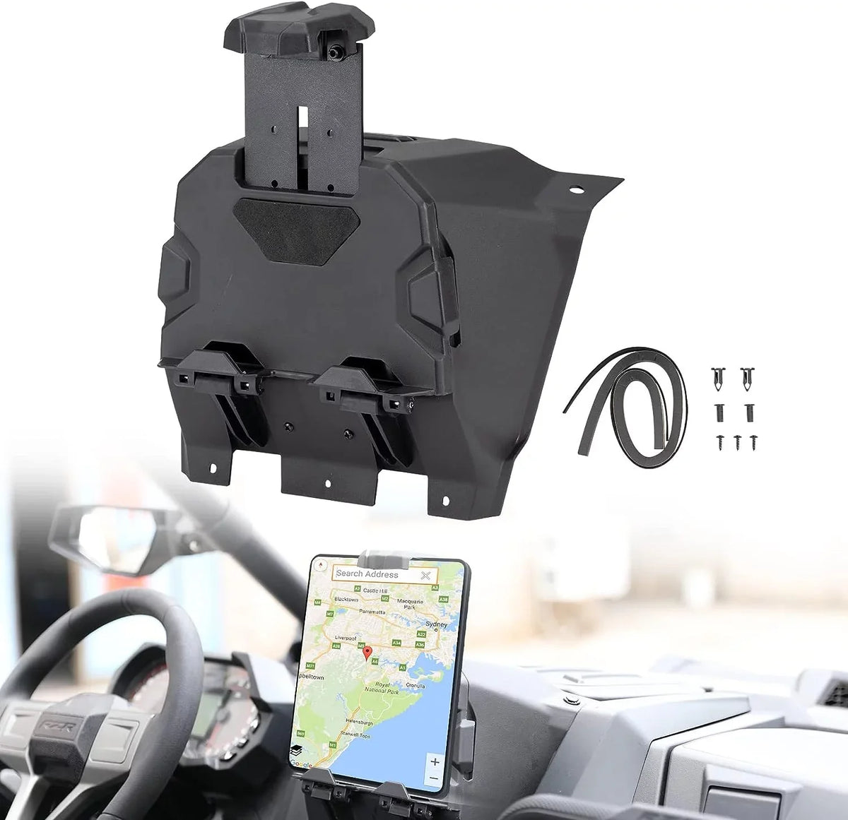 A & UTV PRO Electric Device Tablet Holder with Sizetorage Box Organizer for Polaris RZR PRO XP