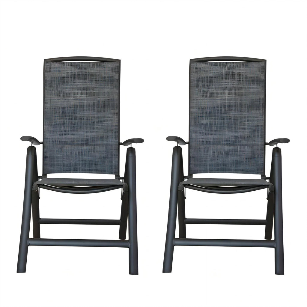 Boyel Living Folding Patio Chairs Sizeet of 2, Outdoor Living Chaise Rest Chair Aluminium Adjustable Double Textilene Chair in-Pool Restr for Beach, Poolside