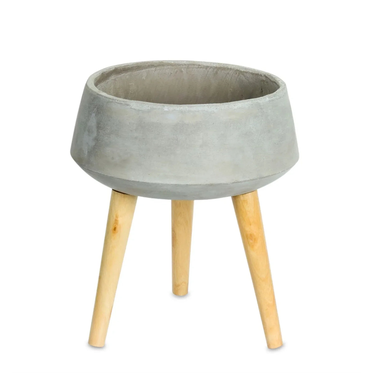 Maykoosh Modern Cement Platner On Wood Legs 13"H