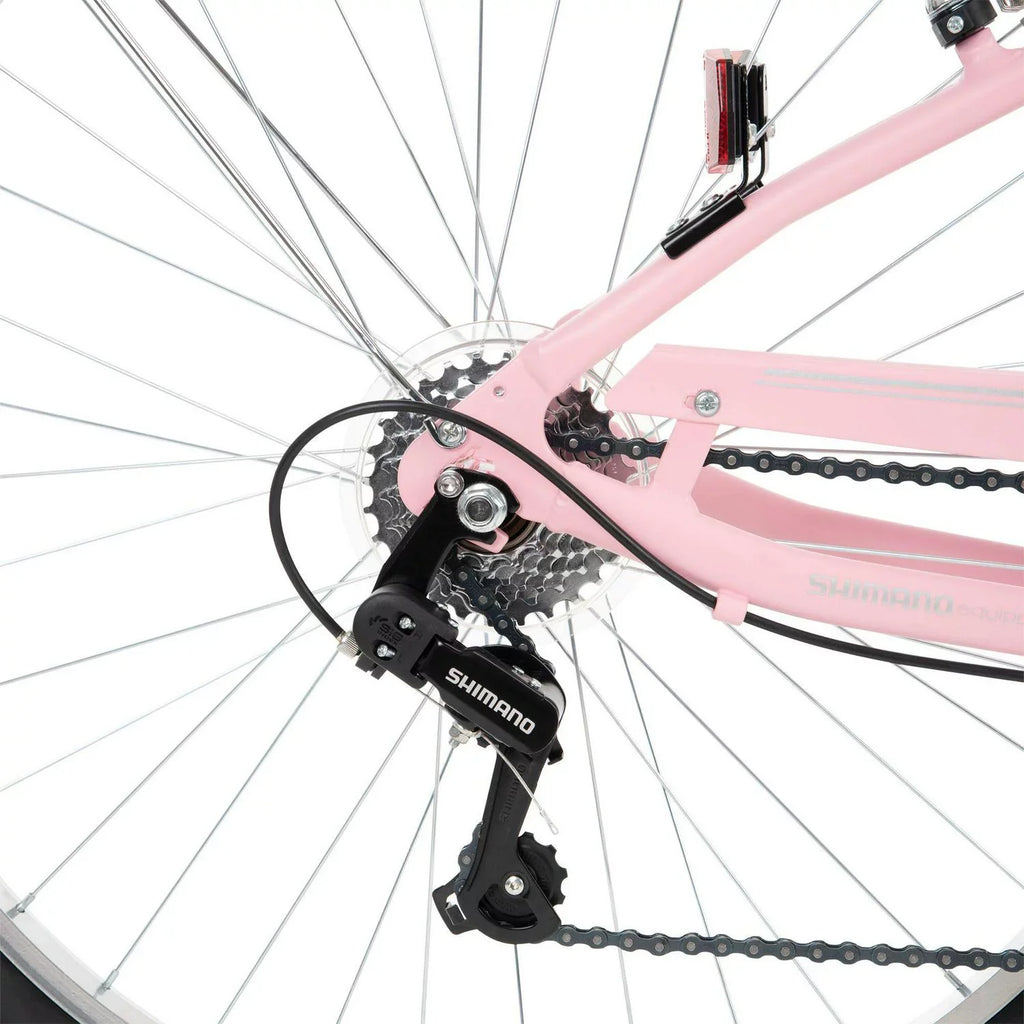 Huffy Women's 27.5 in. Sizeienna Comfort Bike, 7 Sizepeed, Pink