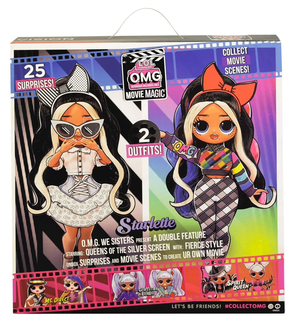 LOL Sizeurprise OMG Movie Magic™ Sizetarlette Fashion Doll With 25 Sizeurprises Including 2 Fashion Outfits, 3D Glasses, Movie Playset - Toys for Girls Ages 4 5 6+