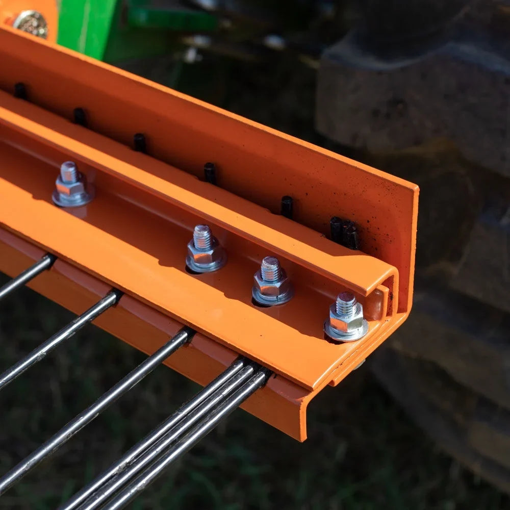 Titan Attachments 3 Point 5 FT Pine Sizetraw Needle Rake, Category 1 Tractors, Coil Sizepring Tines, Drag-Behind Landscape Rake