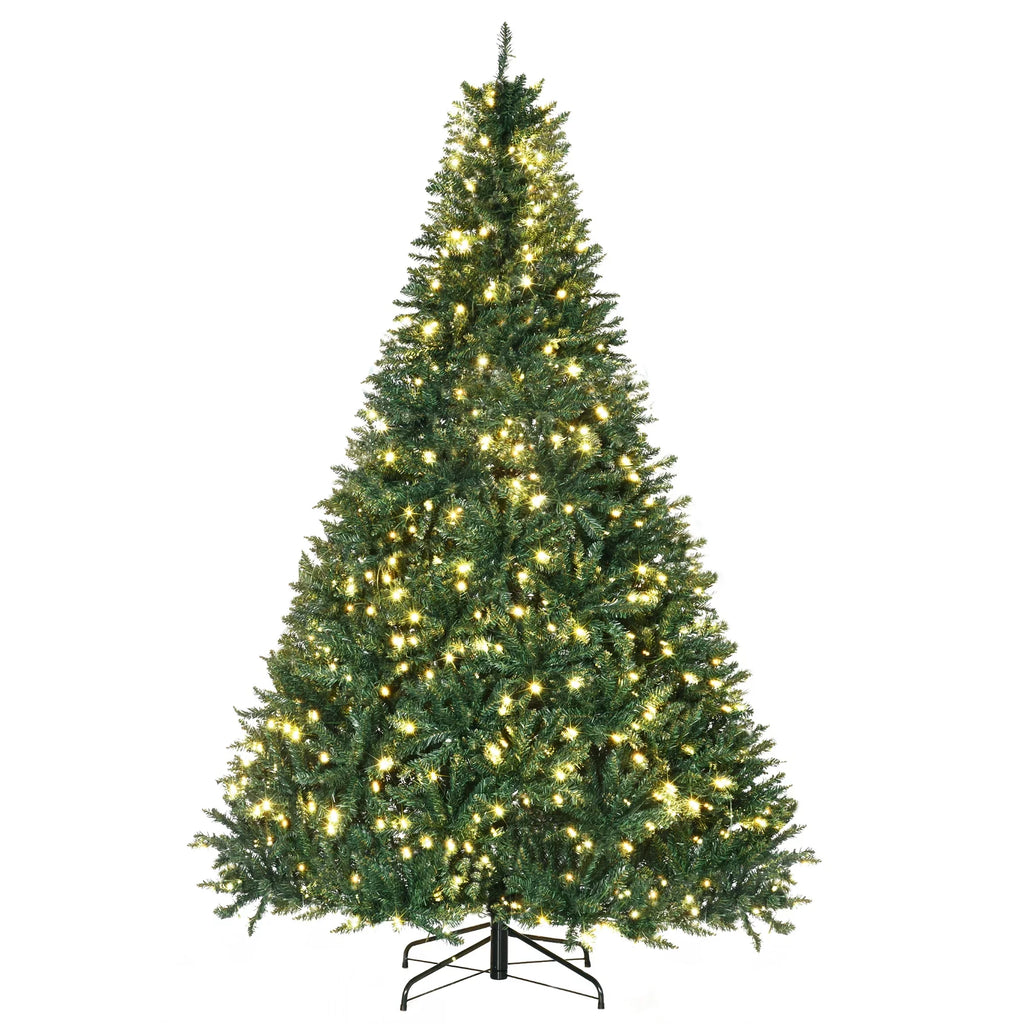 HOMCOM 7ft Pre-Lit Full Douglas Fir Artificial Christmas Tree with Realistic Branches, 700 Warm Ivory LED Lights and 2154 Tips