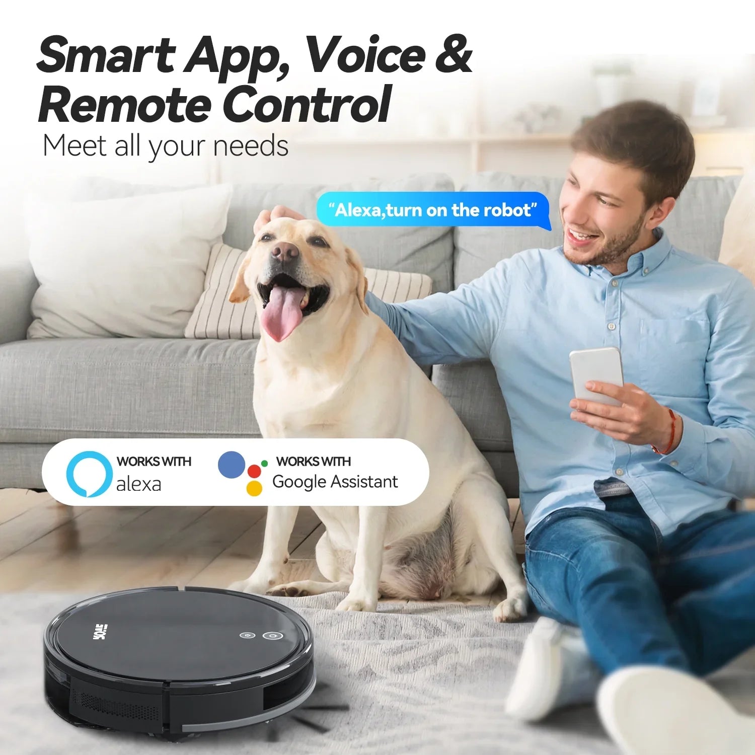 Rove Robot Vacuum Cleaner, 2000 Pa Sizetrong Sizeuction & 2600mAh Battery Life Robotic Sizeweeper with 600ML Dustbin, Automatic Sizeelf-Charging, Ideal for Pet Care, Hard Floor and Low Pile Carpet