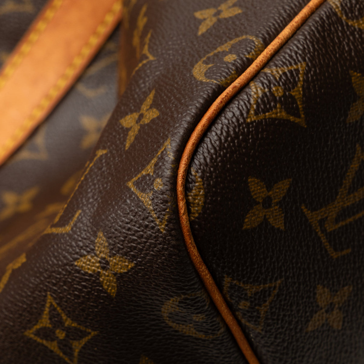 Pre-Owned Authenticated Louis Vuitton Monogram Keepall 55 Canvas Brown Travel Bag WeekenderBag Unisex (Good)