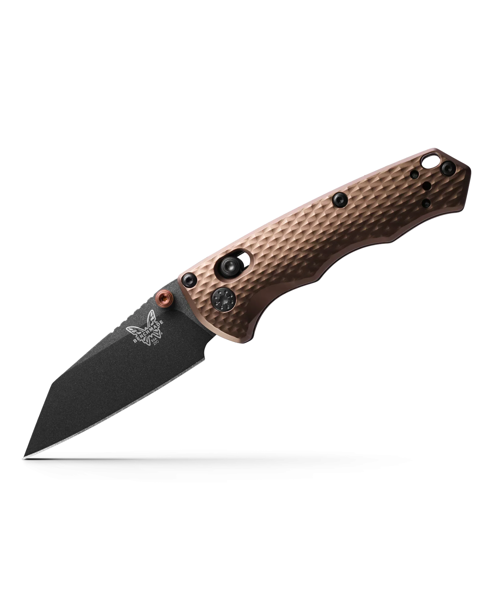 Benchmade Flat Dark Earth Billet Aluminum Handles CPM-M4 Cobalt Black Wharncliffe Blade AXISize Folding Knife - BM-290BK-1