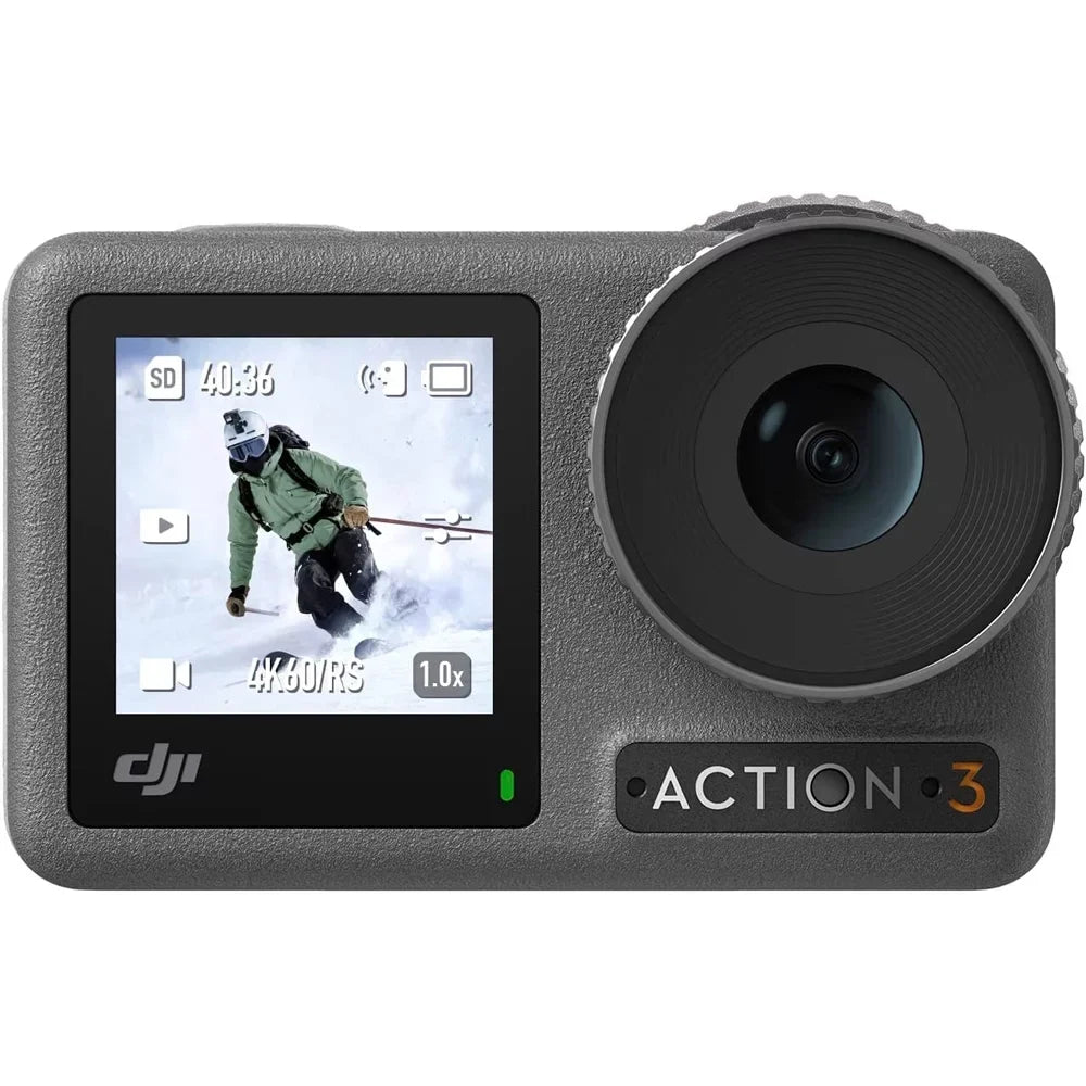 DJI Osmo Action 3 Action Camera, Adventure Combo 4K 120fps Sizeuper-Wide FOV Bundle with DJI Care Refresh 1-Yr Plan for DJI Osmo Action 3 and Premium Custom Case