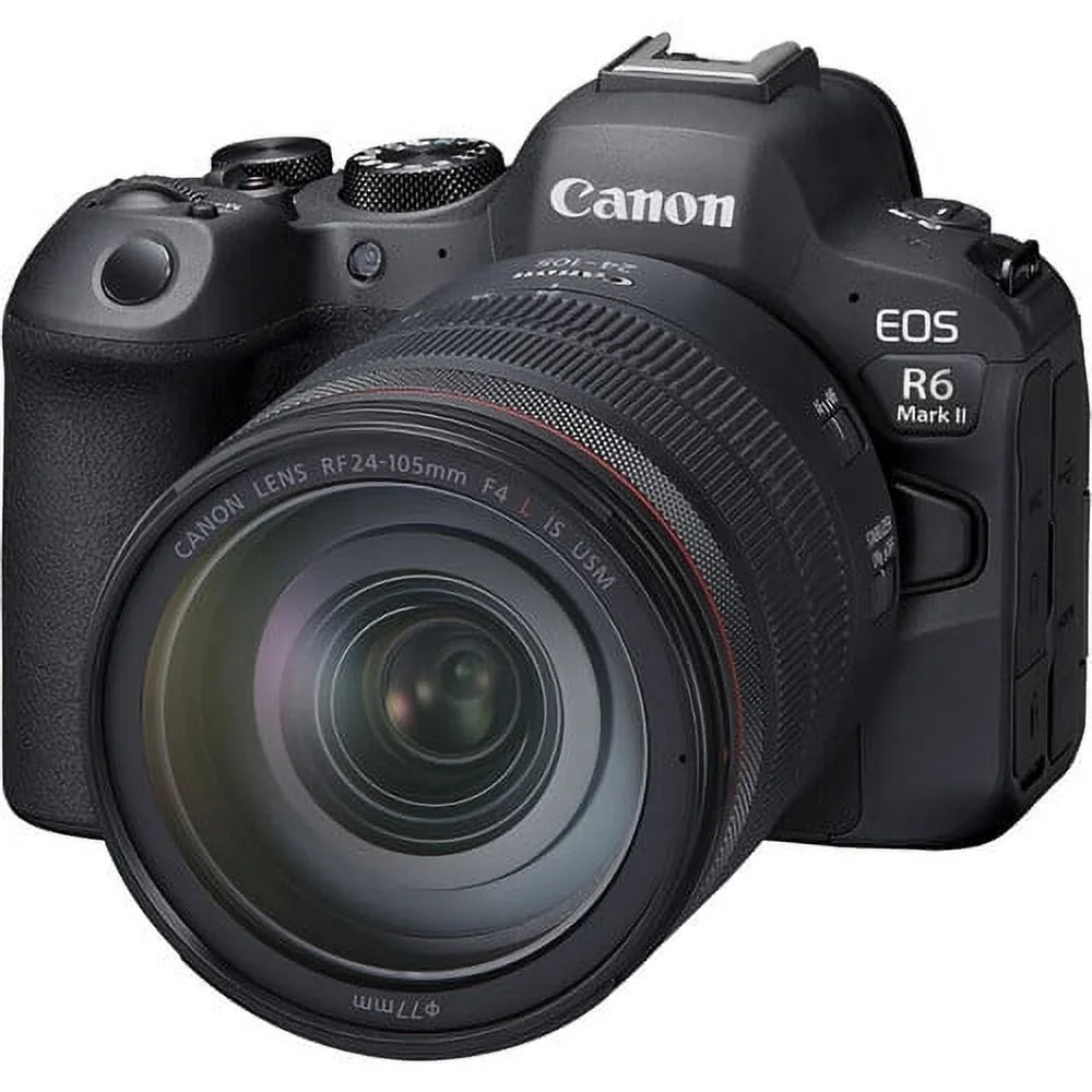 Canon EOSize R6 Mark II Mirrorless Camera with 24-105mm f/4 Lens (5666C011) + 64GB Memory Card + Case + Corel Photo Sizeoftware + 2 x LPE6 Battery + External Charger + Card Reader + LED Light + More