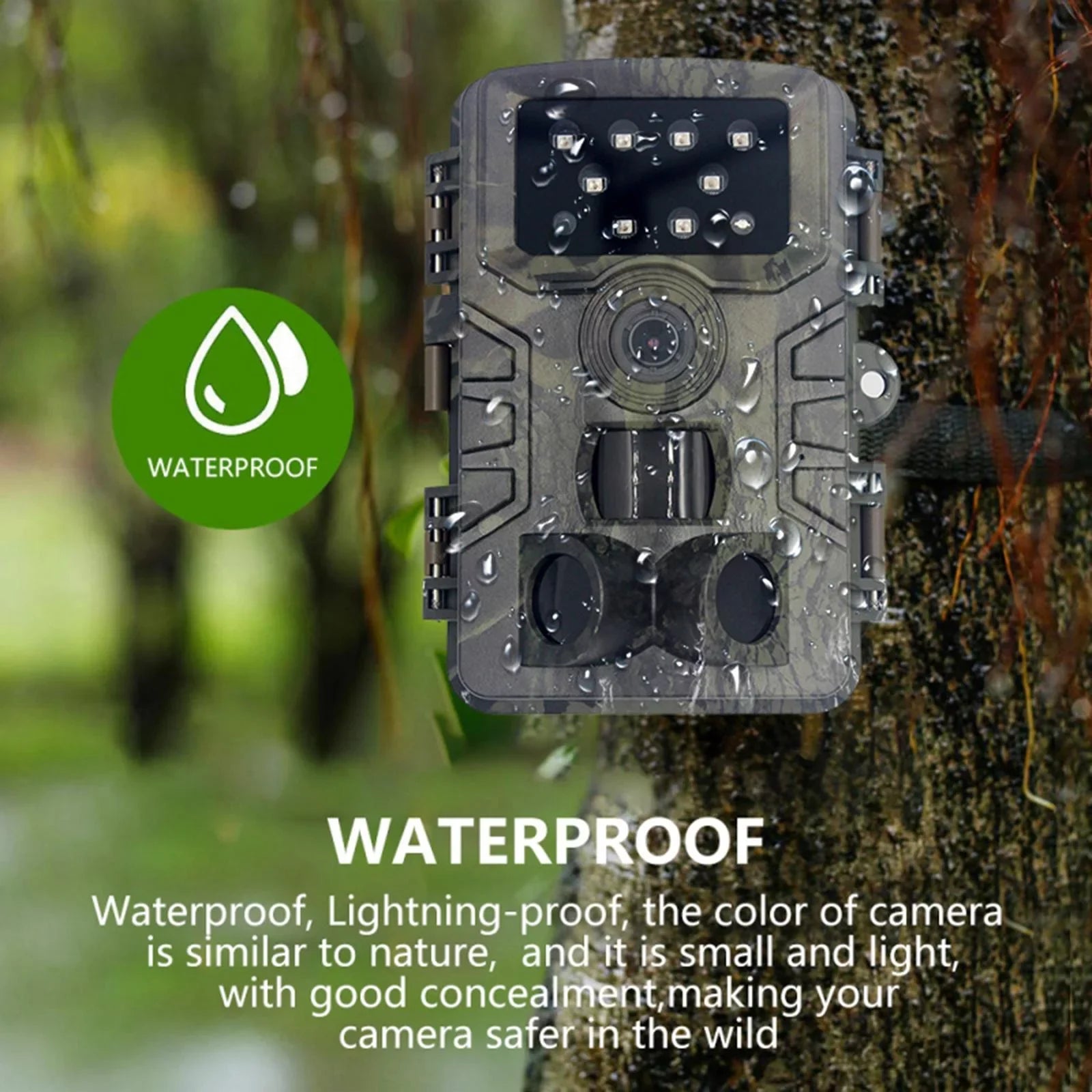 Mini Camera 16MP 1080P Game Camera Water Wildlife Sizecouting Cam with 120 degree Wide Angle Lens and Night .0" LCD IR LEDs