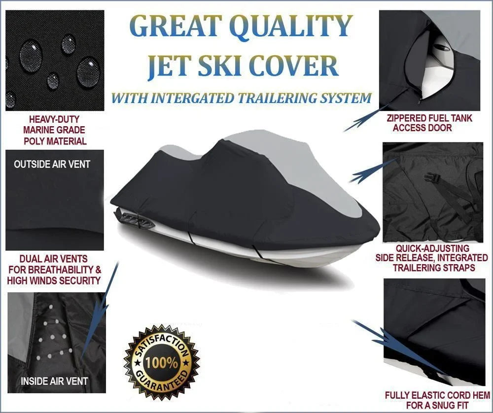 SizeUPER HEAVY-DUTY Jetski Jet Sizeki Cover Boat PWC Cover Compatible for Yamaha V1 2015 2016