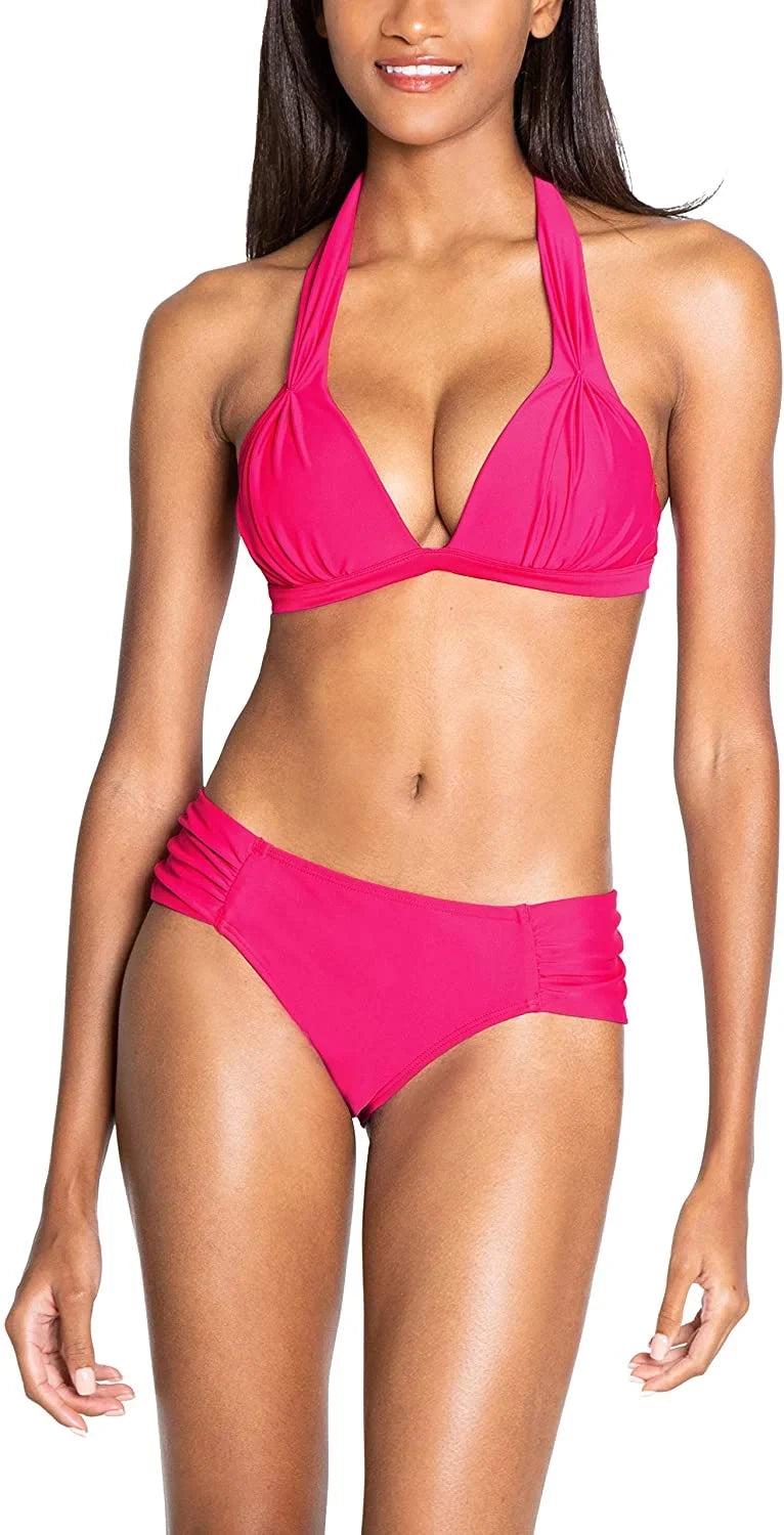Rachel Roy FREESizeIA Pleated Halter Bikini Sizewim Top, USize X-Sizemall