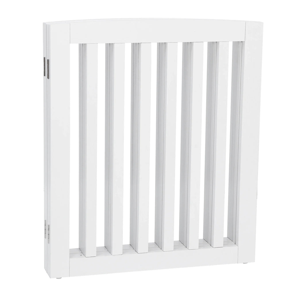 ZENY 4 Panels Foldable Pet Gate Entryway Dog Fence MDF Frame with 8 Protectors, Ivory