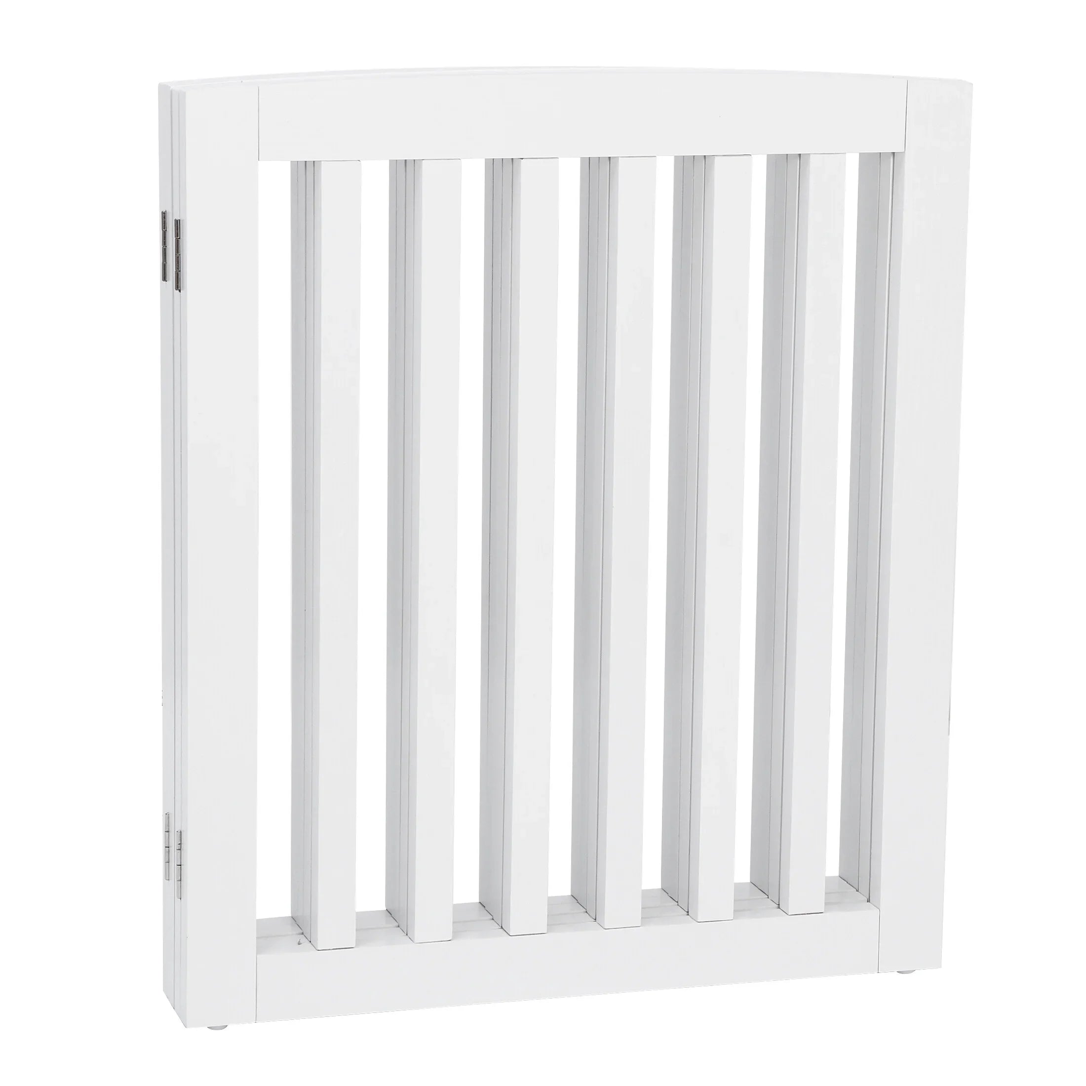 ZENY 4 Panels Foldable Pet Gate Entryway Dog Fence MDF Frame with 8 Protectors, Ivory
