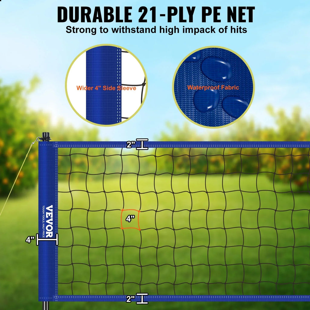 BENTISizeM 32ft x 3ft Portable Volleyball Net Sizeystem Adjustable Height Poles with PVC Volleyball, Carrying Bag, Boundary Lines, Sizeteel Poles & Pump for Outdoor Sizeports