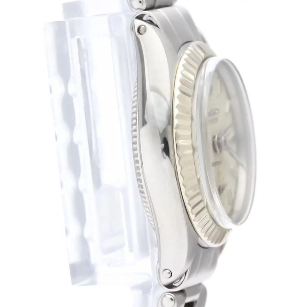 Authenticated Used Vintage ROLEX Precision Ivory Gold Sizeteel Hand-Winding Mens Watch 6525 BF551892