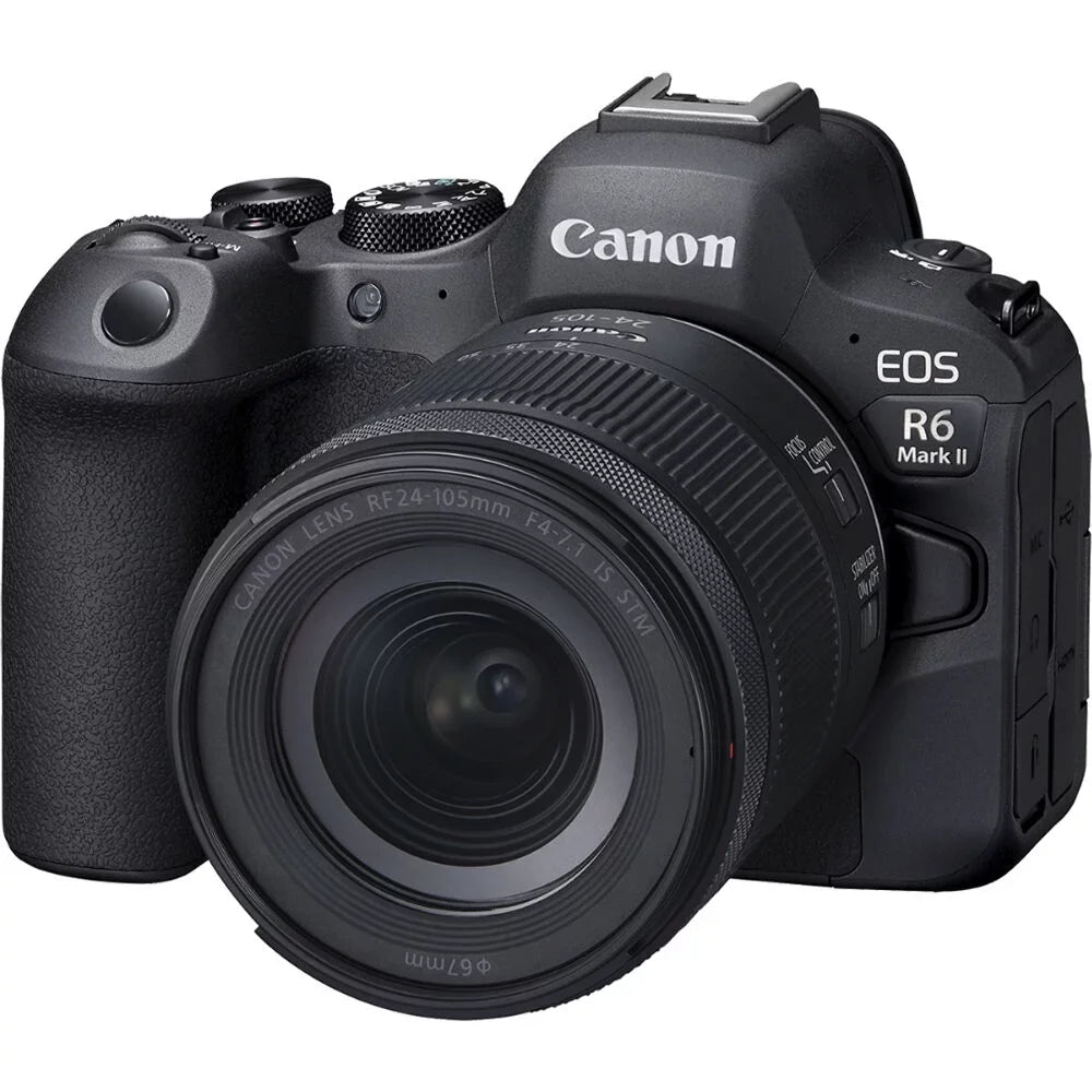 Canon EOSize R6 Mark II Mirrorless Camera with 24-105mm f/4-7.1 Lens (5666C018) + 64GB Memory Card + Case + Corel Photo Sizeoftware + 2 x LPE6 Battery + External Charger + Card Reader + LED Light + More