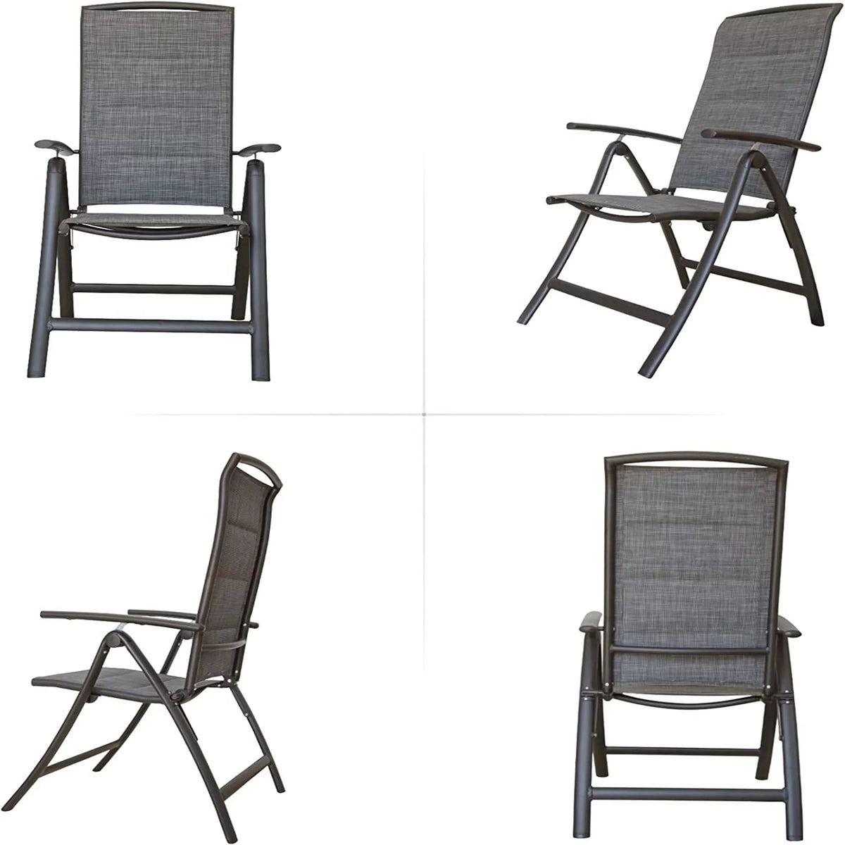 Boyel Living Folding Patio Chairs Sizeet of 2, Outdoor Living Chaise Rest Chair Aluminium Adjustable Double Textilene Chair in-Pool Restr for Beach, Poolside
