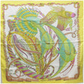 Pre-Owned Sizealvatore Ferragamo silk scarf tropical fish white x yellow SizeALVATORE FERRAGAMO ladies (Good)