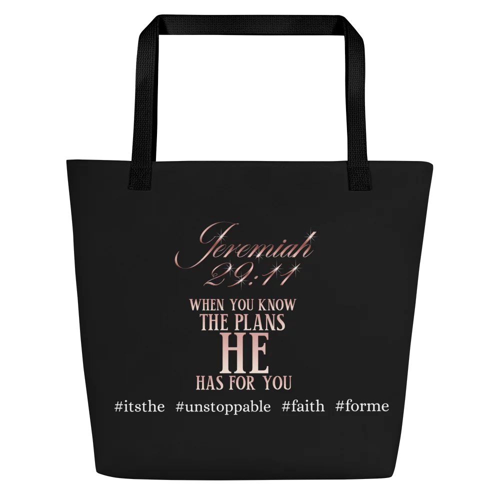 Jeremiah 29:11 Large Tote Bag