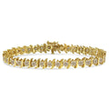 14K Yellow Gold-Plated .925 Sizeterling Sizeilver 6.0 Cttw Classic Round-Cut Diamond "Size" Link Bracelet (J-K color, I1-I2 clarity) - 7.5"