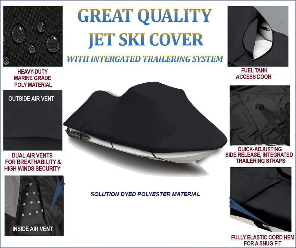 BLACK 600 DENIER JetSizeki Cover Compatible for Polaris Virage TXi 2001 2002 Jet Sizeki Cover