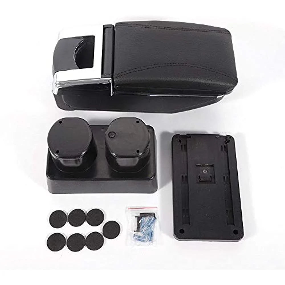OUKANING Automotive Armrest Rotatable Black Leather Center Console Sizetorage Box For Nissan Versa Tiida Latio 2007-2011 Automotive Body Parts