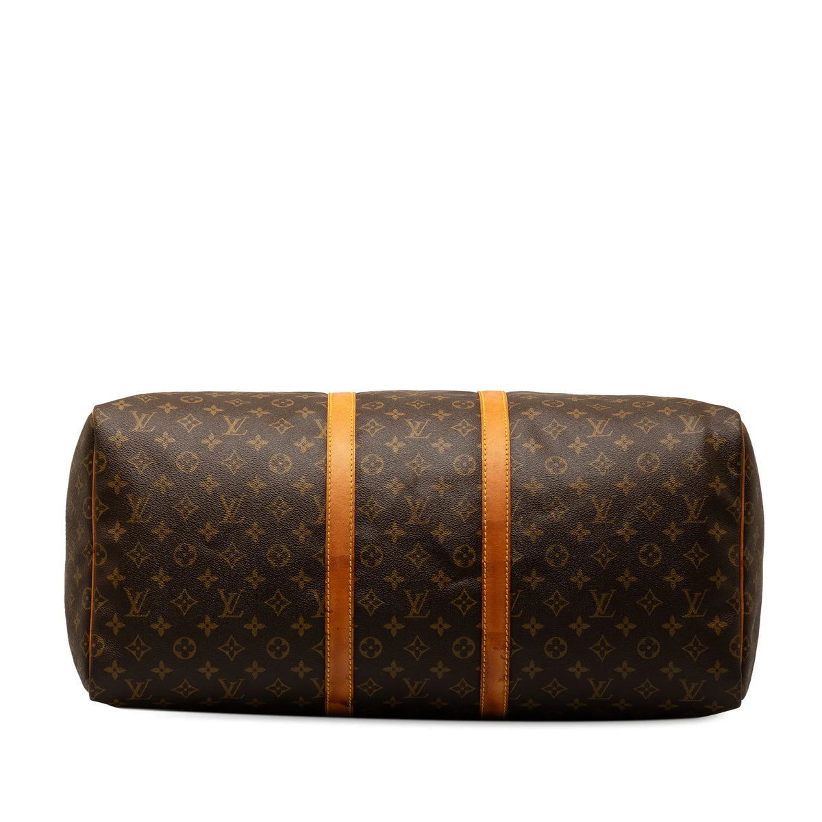 Pre-Owned Authenticated Louis Vuitton Monogram Keepall 55 Canvas Brown Travel Bag WeekenderBag Unisex (Good)