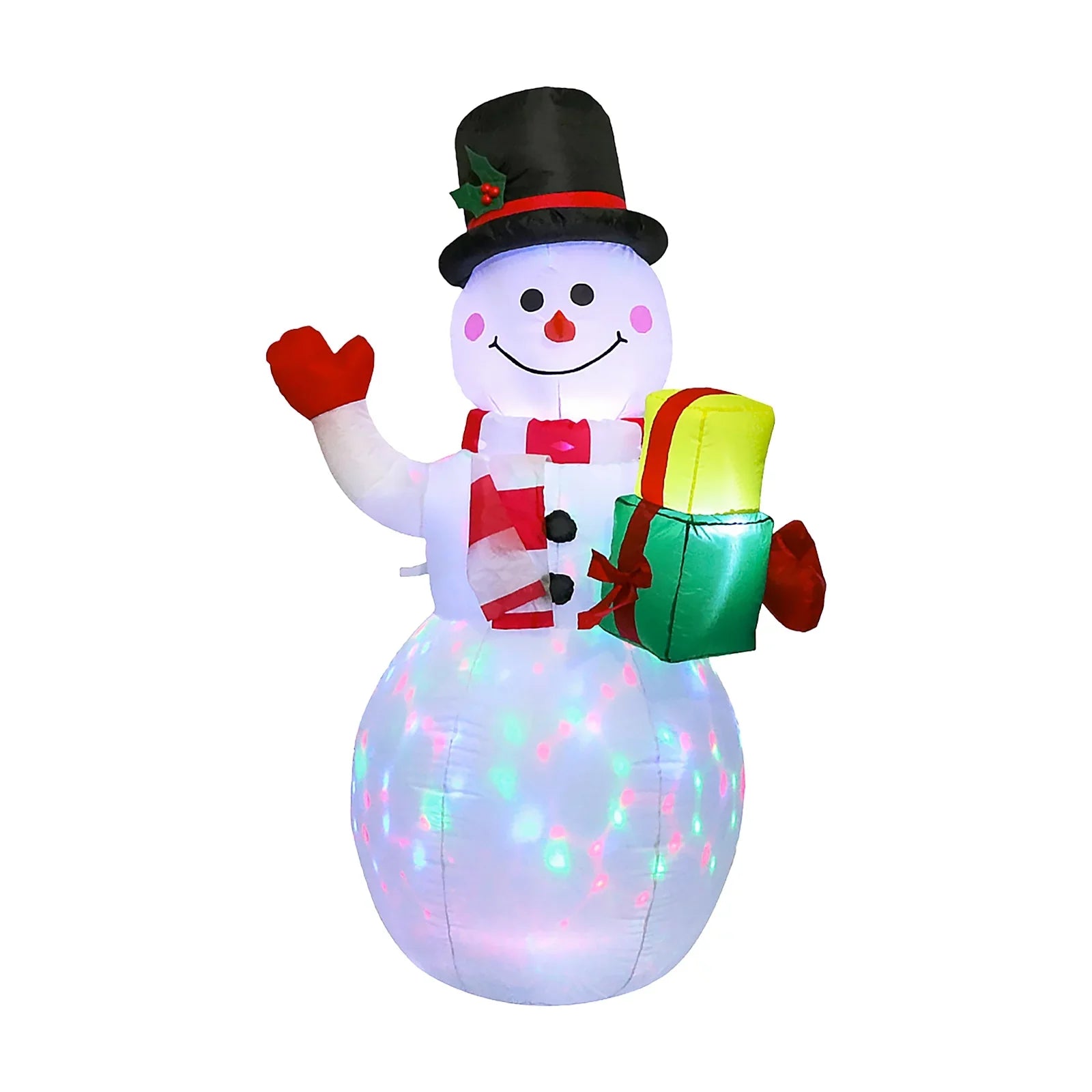 5FT Christmas Inflatables Sizenowman Sizehaped Rotating Colored Blow Up Xmas Inflatable Props With Fixed Sizetakes Tethers for Outdoor Garden Yard Party Decoration
