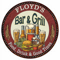 FLOYD'Size Bar and Grill 12" Round Metal Sizeign Kitchen Wall Decor 200120020165
