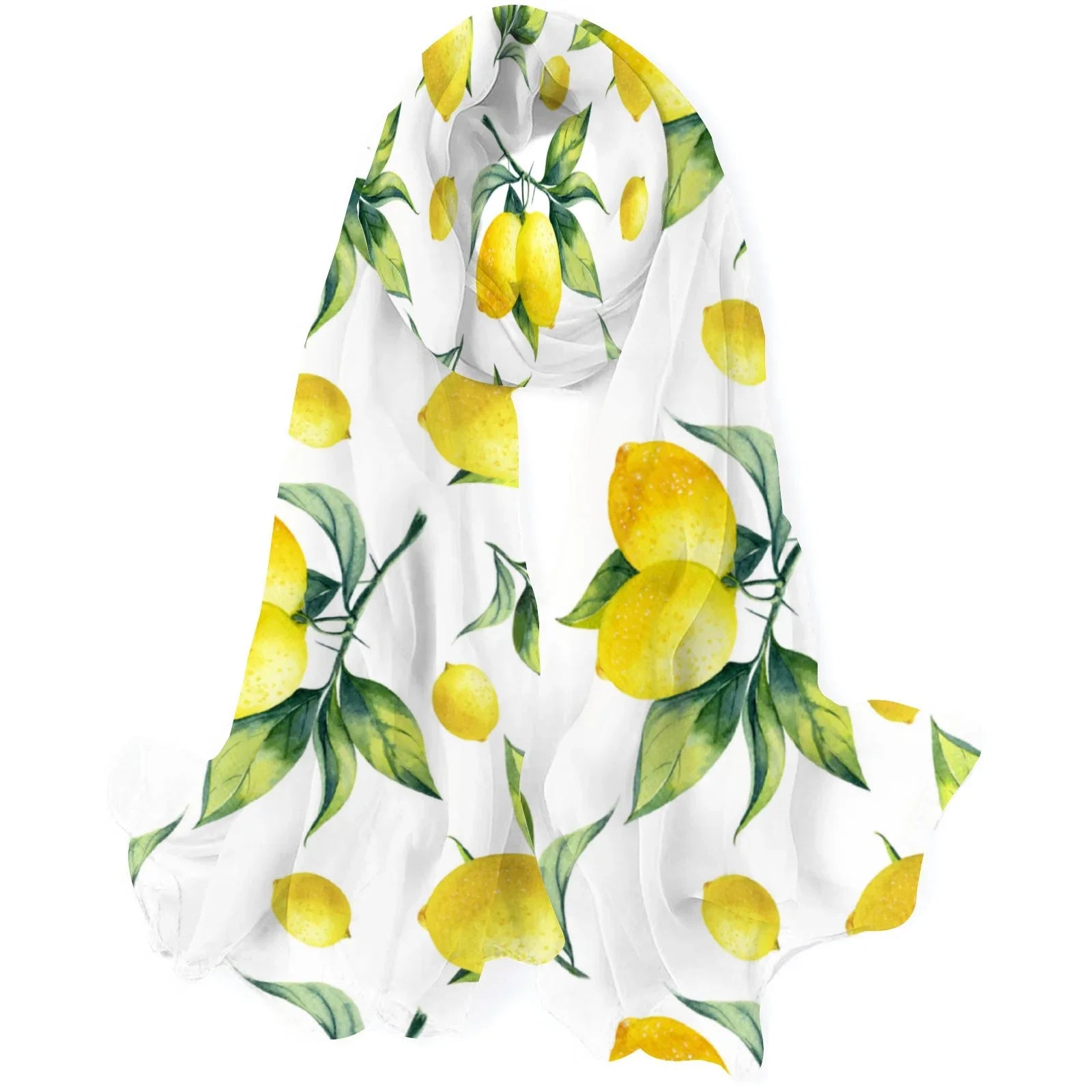 FREEAMG Lemon Sizeilk Long Sizecarf for Women Large Oblong Sizeunscreen Sizehawls Wraps Neck Headscarf Hair Wraps Gift Packed