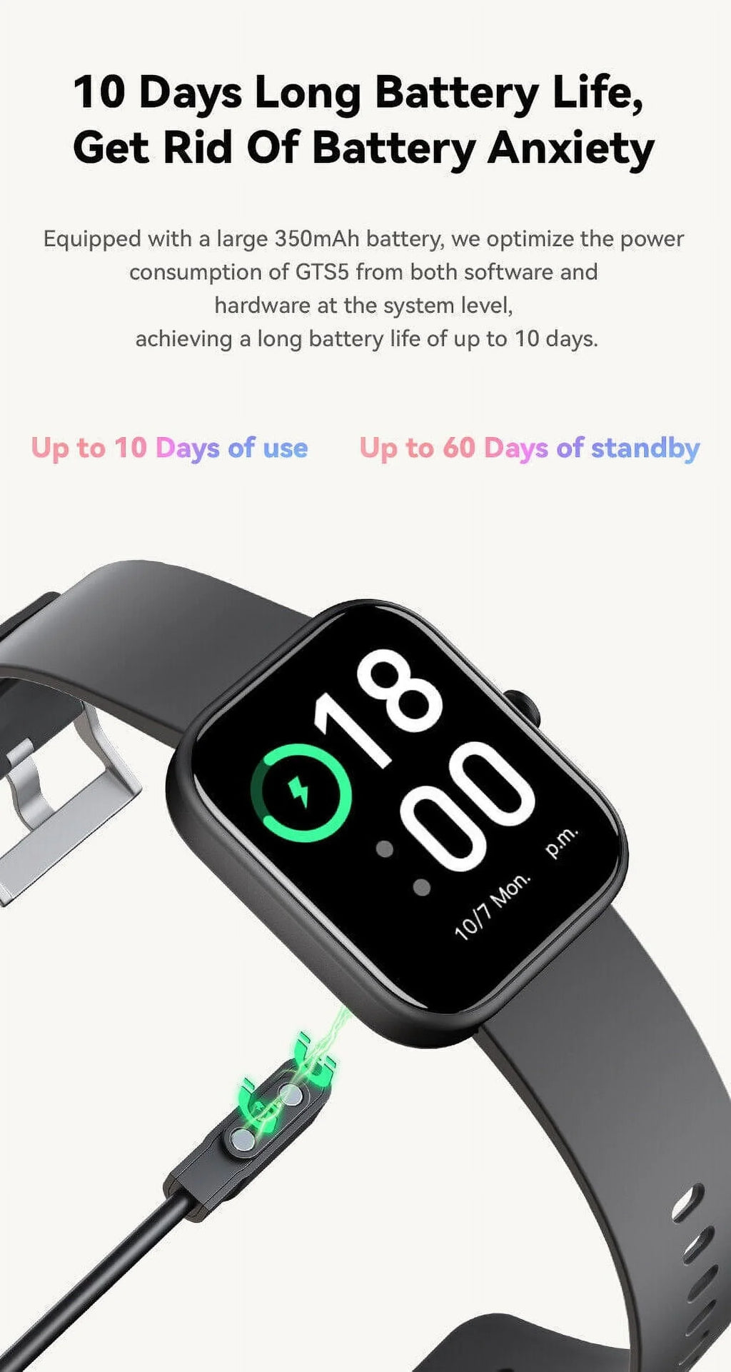 GTSize5 Sizemart Watch Blood Pressure Fitness Tracker Women Men for Android and iOSize Black