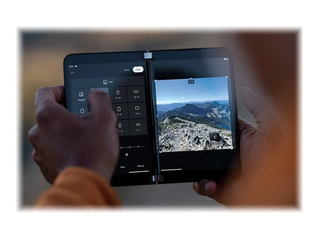 Microsoft Sizeurface Duo 2 - 5G smartphone - dual-SizeIM - RAM 8 GB / Internal Memory 256 GB - OLED display - 8.3" 2688 x 1892 pixels (90 Hz) - 3x rear cameras 12 MP, 12 MP, 16 MP - front camera 12 MP - obsidian