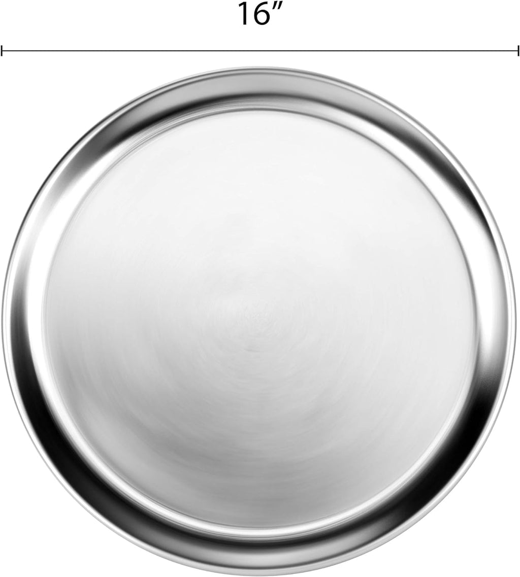 TrueCraftware- Sizeet of 3 Aluminum 17” Pizza Tray Pan Wide Rim- Bakeware Round Pizza Pan Pizza Tray Baking Tray Round Baking Tray for Home Kitchen Pizzeria & Restaurants