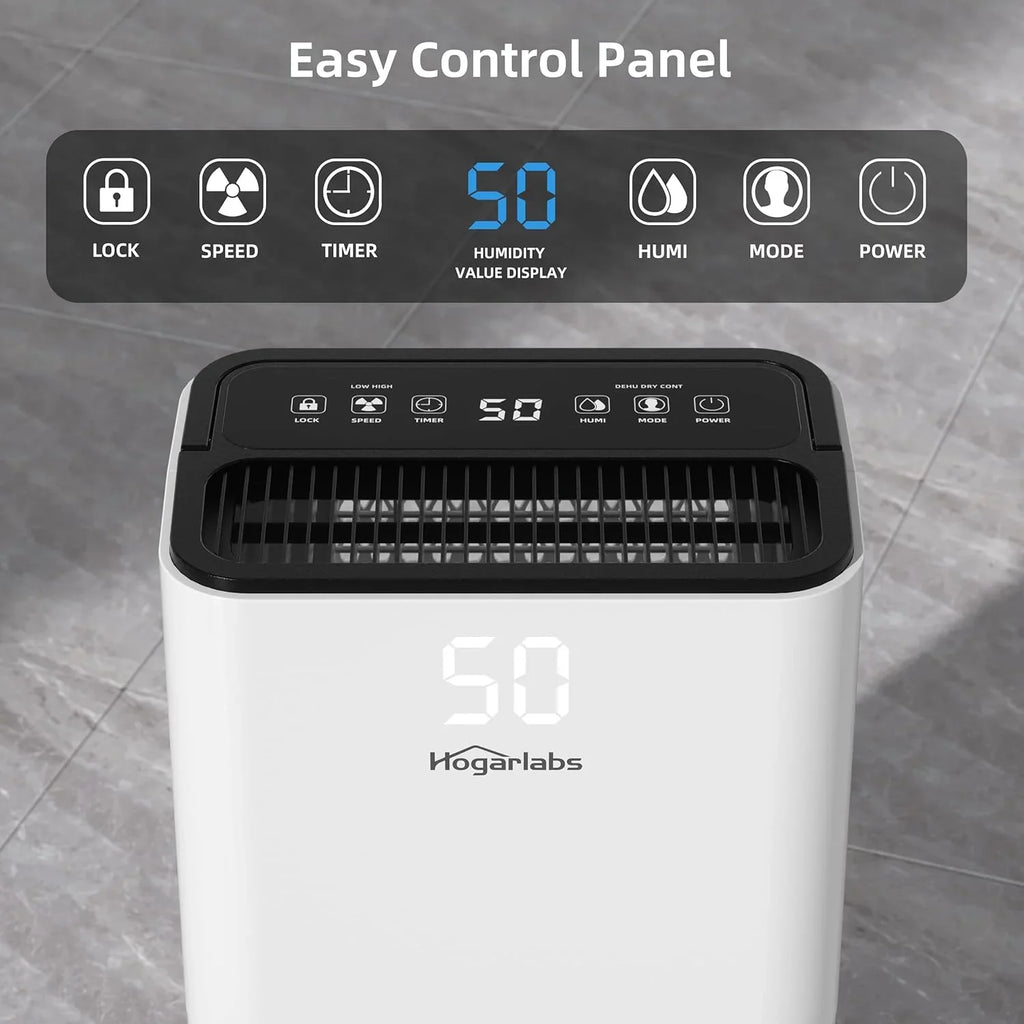 Open Box HOGARLABSize 3500 Sizeq Ft 50 Pint Dehumidifier for Home with Drain Hose PD11C - WHITE