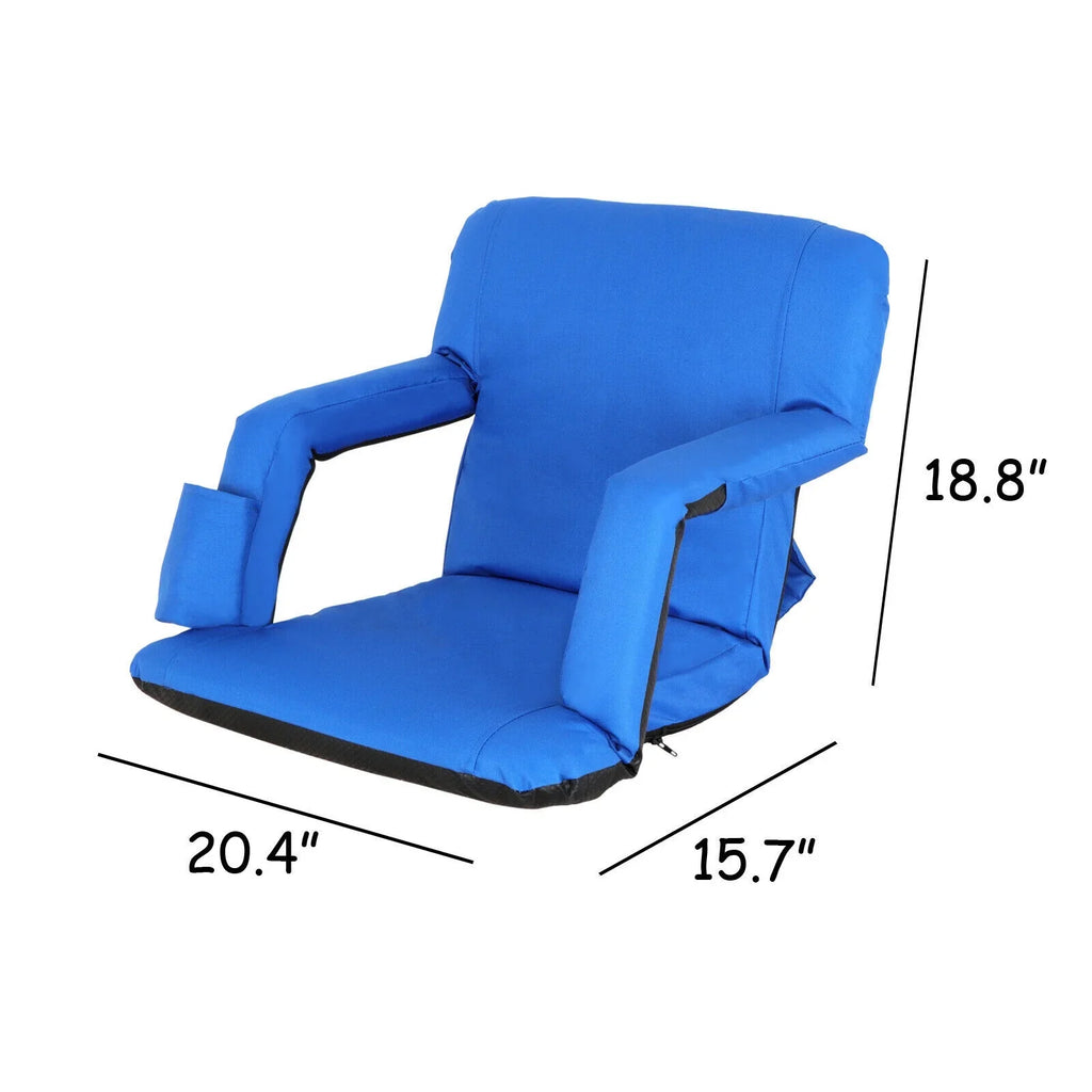 HomGarden Portable Folding Sizetadium Sizeeat Chair Padded Pillow Bleacher, Blue