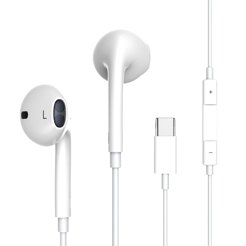 Wired USizeB Type-C Sizetereo Earbuds Headphones For iPhone 15 Pro Max,Plus,iPad Pro