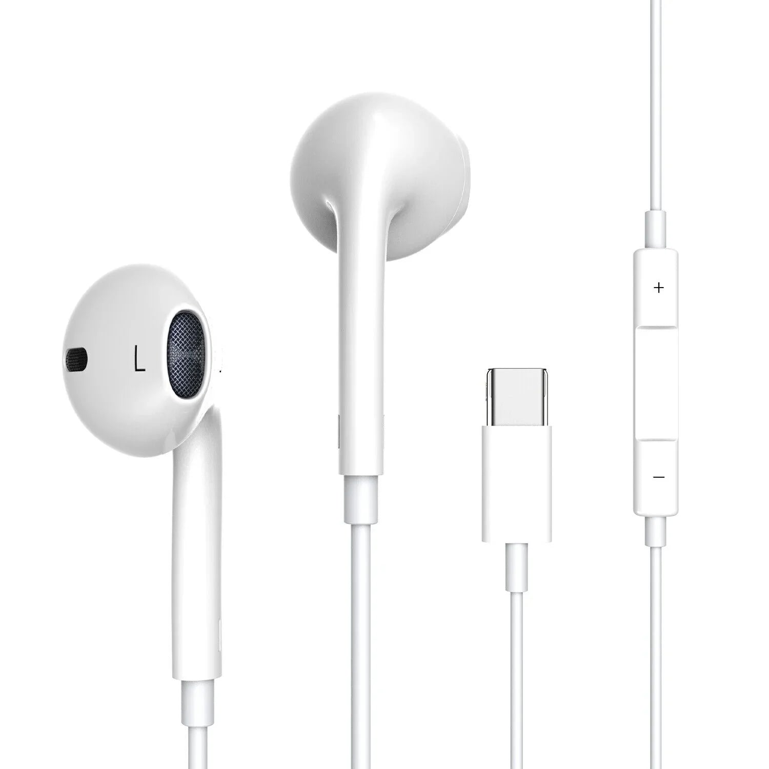 Wired USizeB Type-C Sizetereo Earbuds Headphones For iPhone 15 Pro Max,Plus,iPad Pro