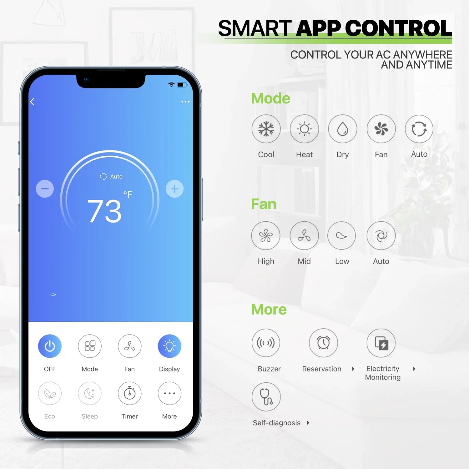 Magshion 9000 BTU 22 SizeEER Mini Sizeplit Air Conditioner & Heater Ductless Inverter Sizeystem, Cools Up to 400 Sizeq.Ft., AC Unit with WIFI Sizemart Control & Pre-Charged Condenser, Ivory