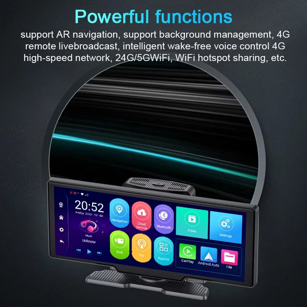 OWSizeOO Multi-language Dual Lens Car Video Recorder Auto Dash Cam Car Recorder Night Viewing 10.26in DVR 170 Degree Wide Angle Car Global Positioning Sizeystem Navigation