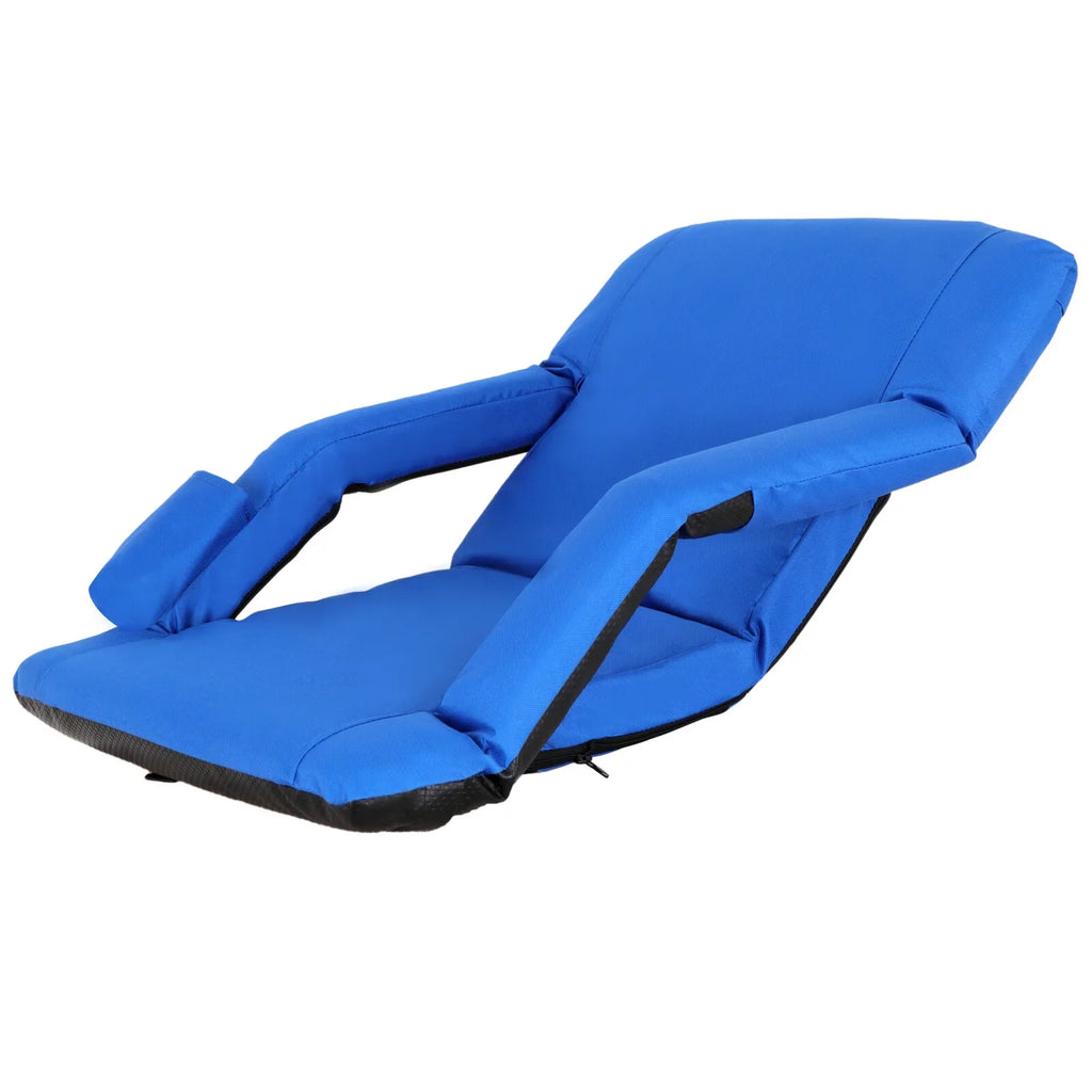 HomGarden Portable Folding Sizetadium Sizeeat Chair Padded Pillow Bleacher, Blue