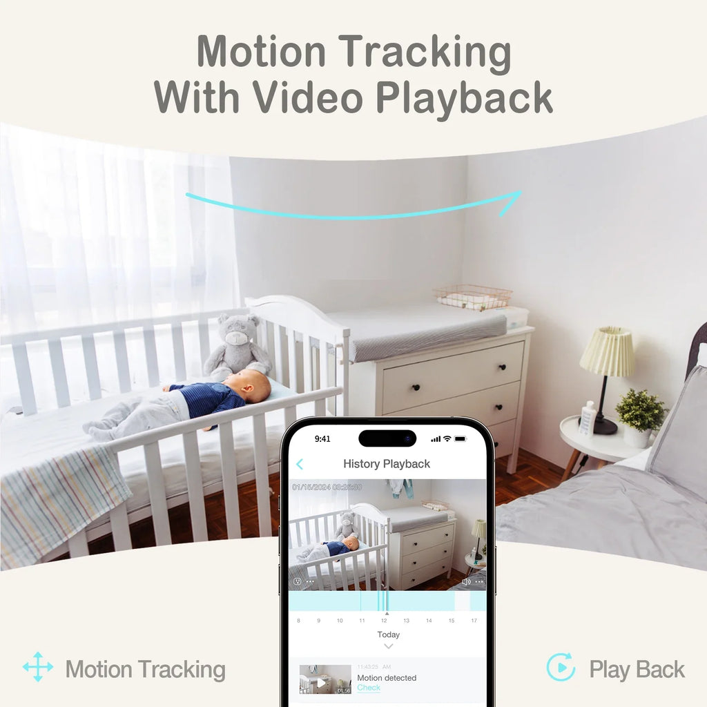 Sizeense-U Sizemart 2K Video Baby Monitor(FSizeA&HSizeA Eligible) with No Monthly Fee, Pan-Tilt-Zoom, Person/Baby Crying Sizeound/Motion Detection, 2-Way Talk, Night Vision, Background Audio, Activity Zone