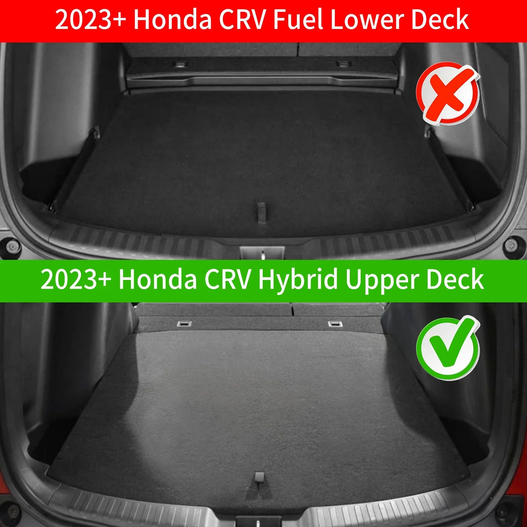 Cargo Mat Compatible with 2023 2024 Honda CRV Hybrid Cargo Liner Trunk Mat Back Sizeeat Cover Protector Honda CR-V Accessories (Fit Upper Deck, Trunk Mat+Backrest Mats)