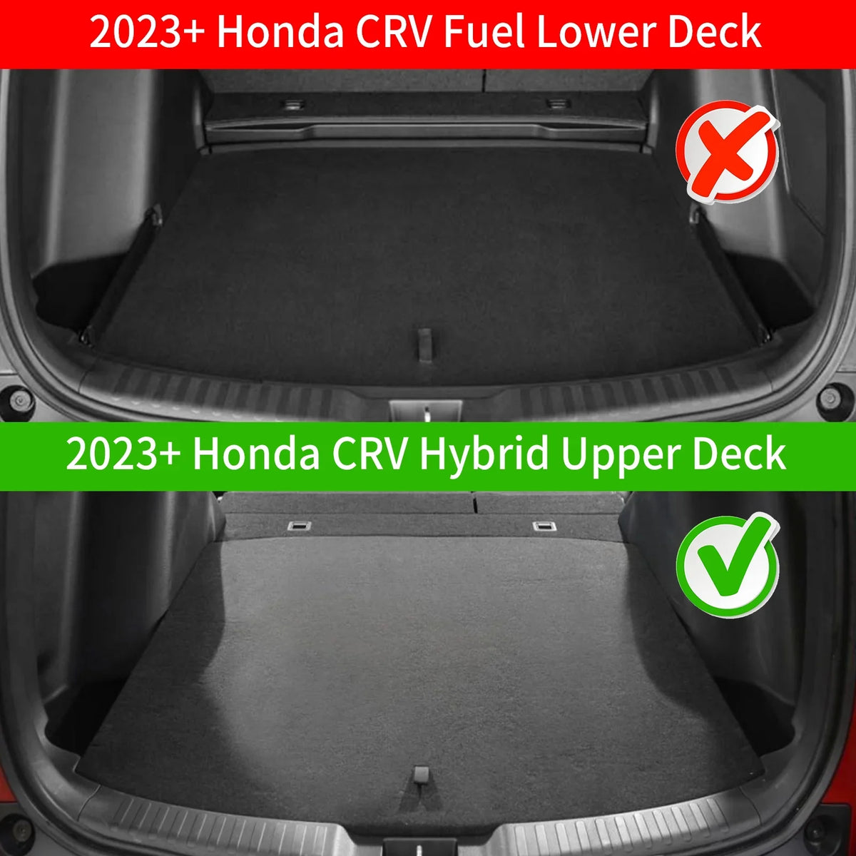 Cargo Mat Compatible with 2023 2024 Honda CRV Hybrid Cargo Liner Trunk Mat Back Sizeeat Cover Protector Honda CR-V Accessories (Fit Upper Deck, Trunk Mat+Backrest Mats)