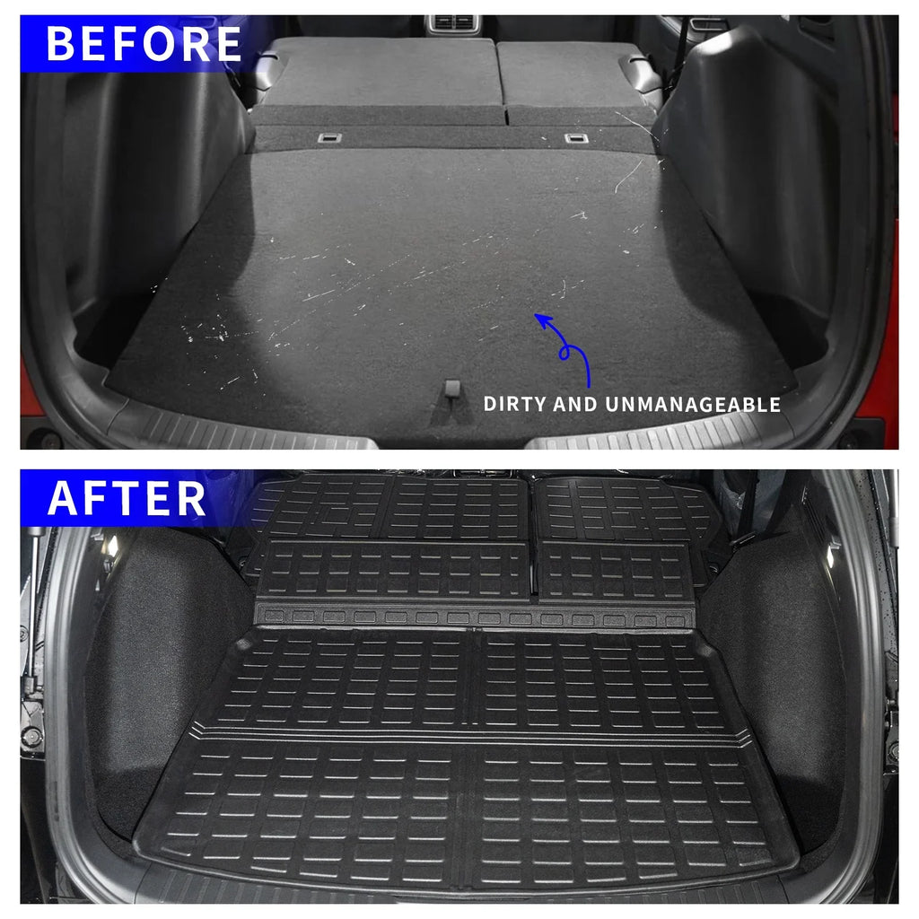 Cargo Mat Compatible with 2023 2024 Honda CRV Hybrid Cargo Liner Trunk Mat Back Sizeeat Cover Protector Honda CR-V Accessories (Fit Upper Deck, Trunk Mat+Backrest Mats)