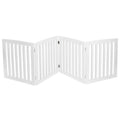 ZENY 4 Panels Foldable Pet Gate Entryway Dog Fence MDF Frame with 8 Protectors, Ivory