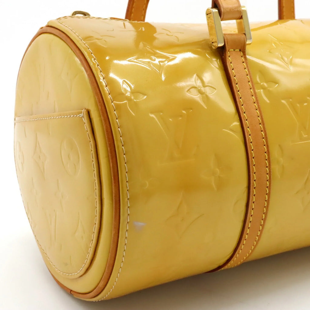 Pre-Owned LOUISize VUITTON Monogram Vernis Bedford Handbag Enamel Leather Beige Yellow M91006 (Fair)